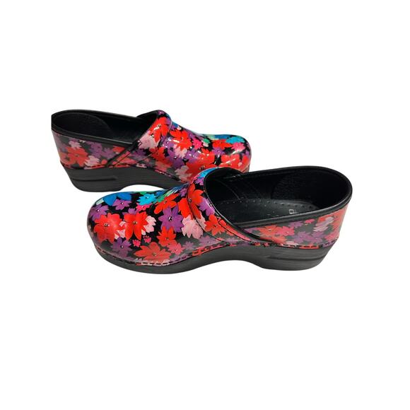 Dansko Women’s Twin Pro Flower Professional Clogs Patent Leather EU 39 US 8 - Picture 2 of 12